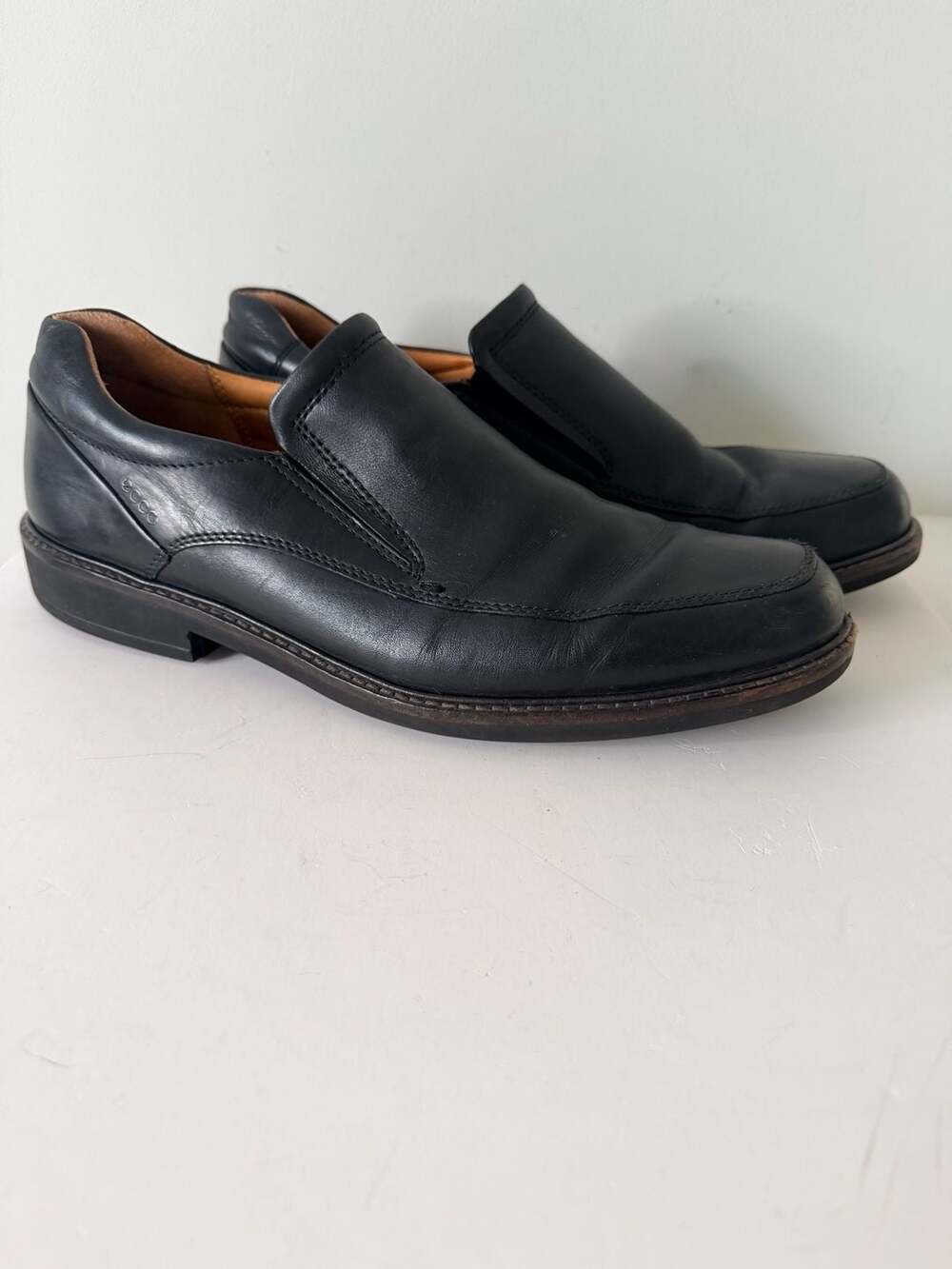 ECCO Holton Leather Apron Toe Slip-On Shoes- UK 44 Men’s 10-10.5